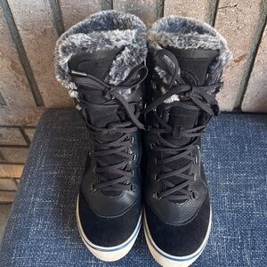 Saniana Canada Women's Black Fur-Lined Boots